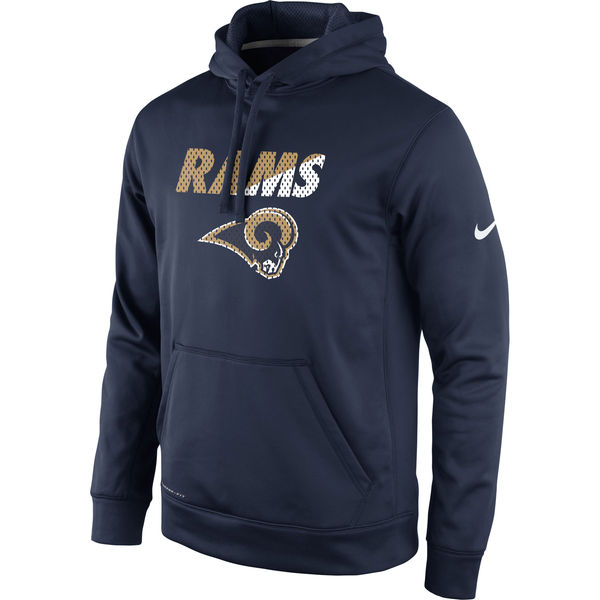 Men Los Angeles Rams Nike Kick Off Staff Performance Pullover Hoodie Navy